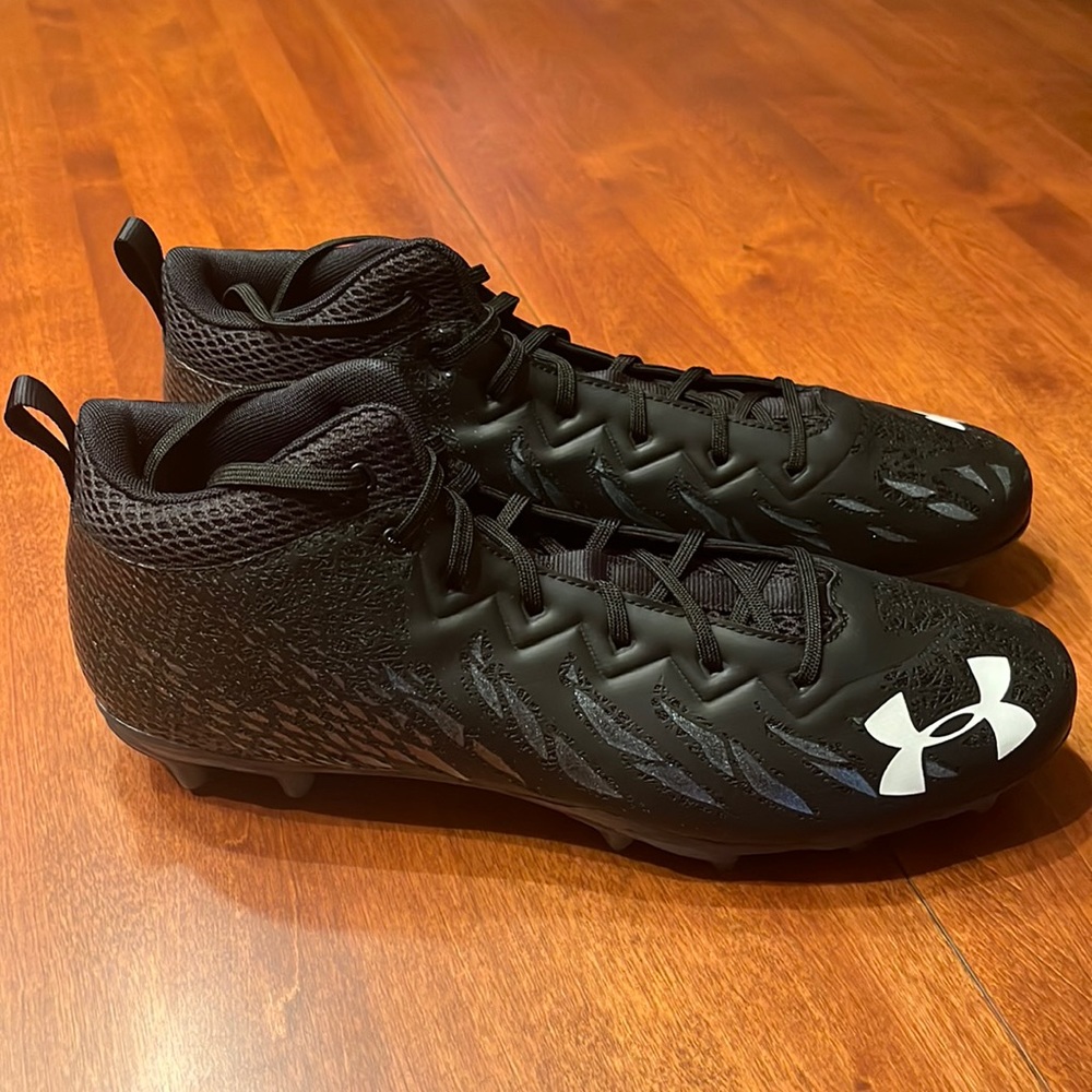COPY - UA Spotlight Select Mid MC, Football Cleats, Brand New, Black, Size 14